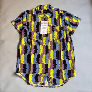 Wildfang The Empower Button Up Short Sleeve Shirt Abstract Pop Art XS